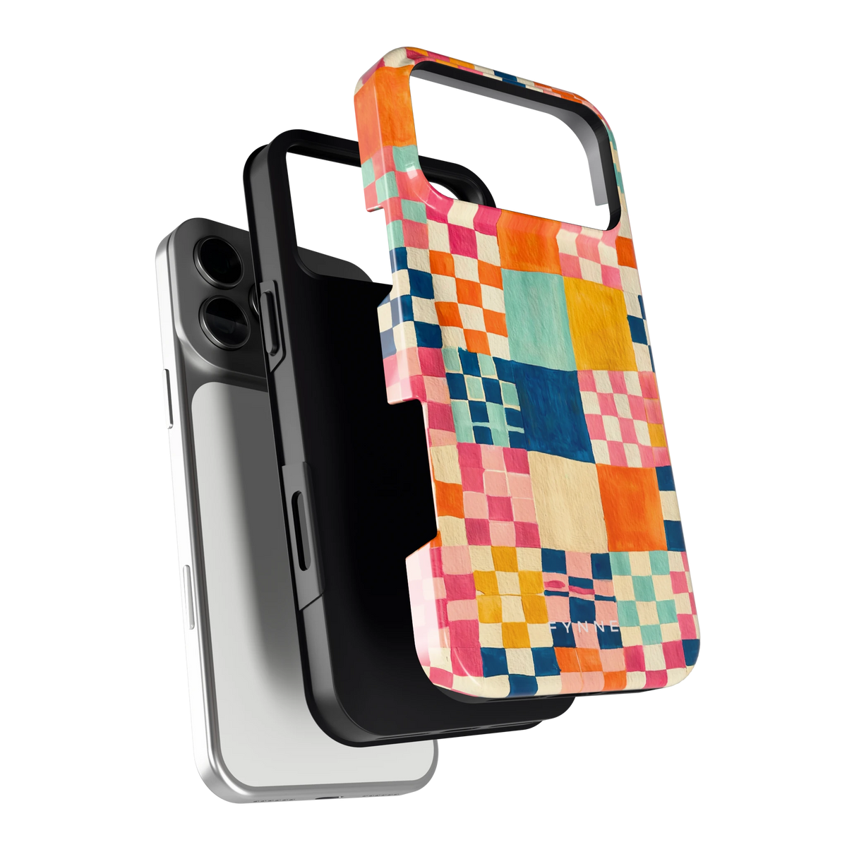 Geschilderd Patchwork hoesje voor iPhone 17 Pro Max, los van de telefoon