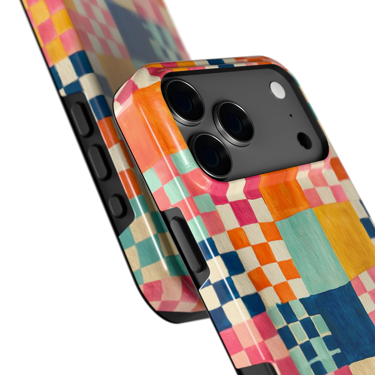 Geschilderd Patchwork hoesje voor iPhone 17 Pro Max, close-up