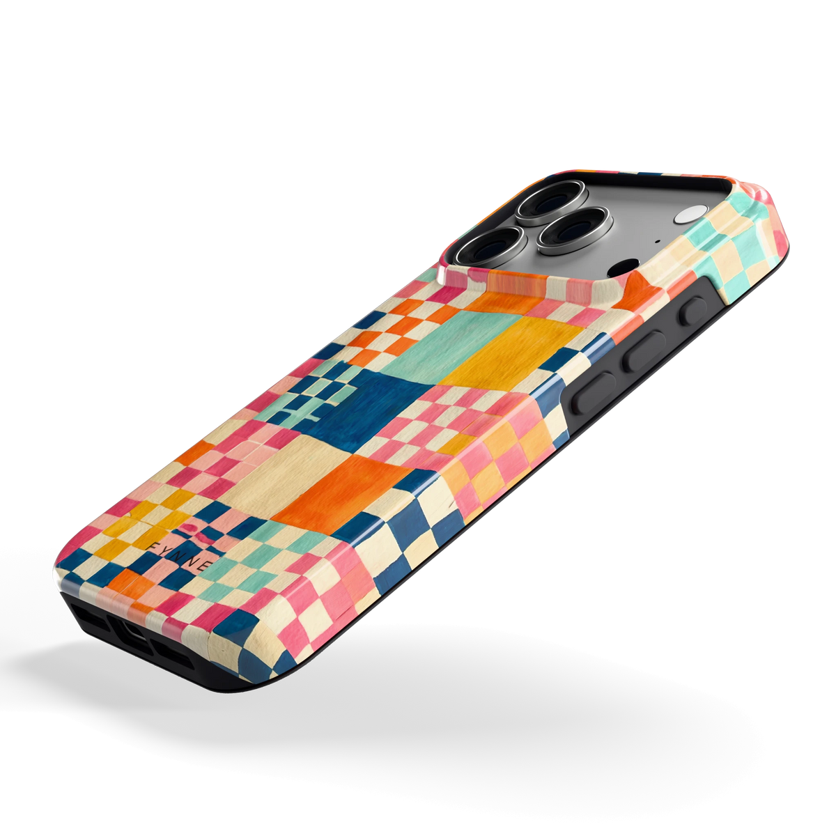 Geschilderd Patchwork hoesje voor iPhone 18 Pro, schuin