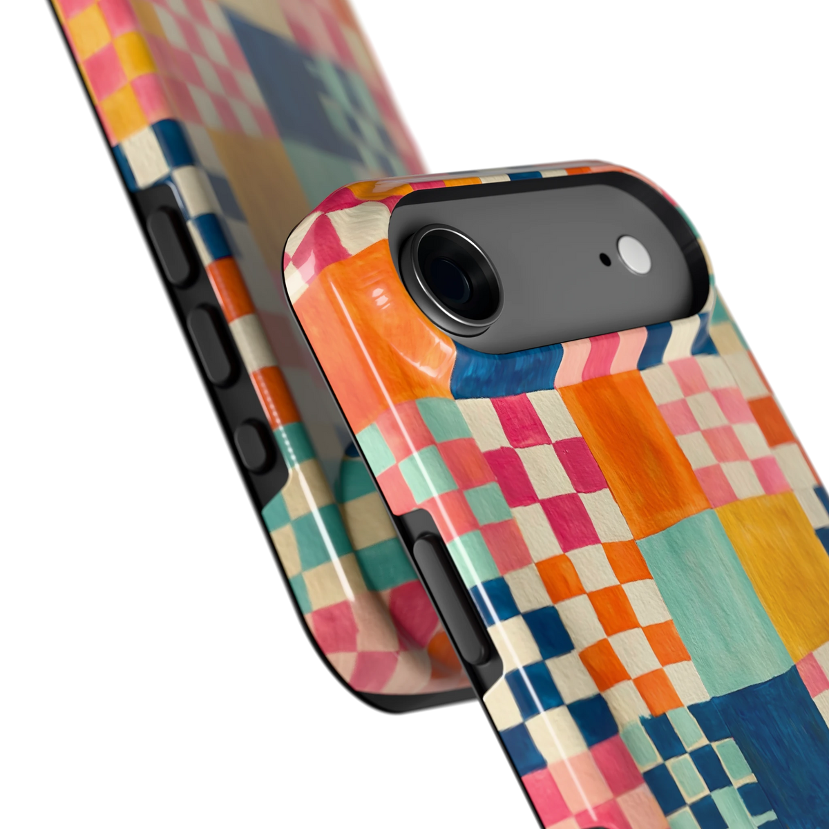 Geschilderd Patchwork hoesje voor iPhone Air, close-up