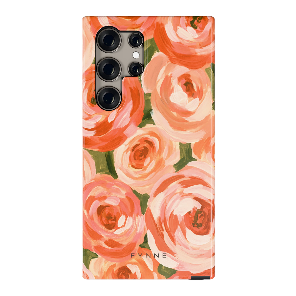 Geschilderde perzikrozen hoesje voor Galaxy S24 Ultra, achterkant