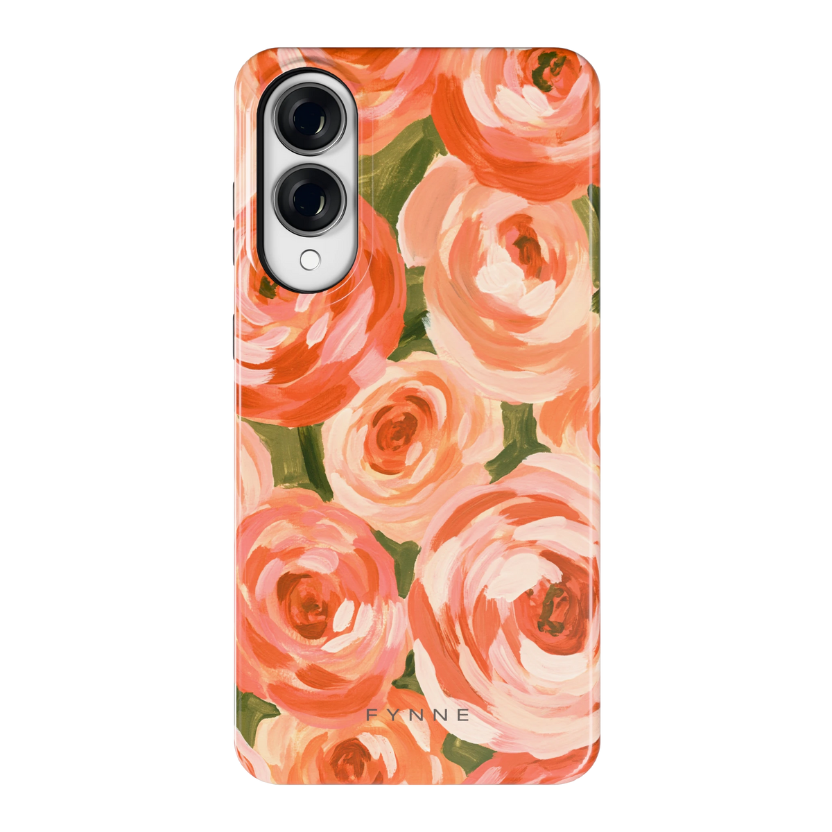 Geschilderde perzikrozen hoesje voor Galaxy S25 Edge, achterkant