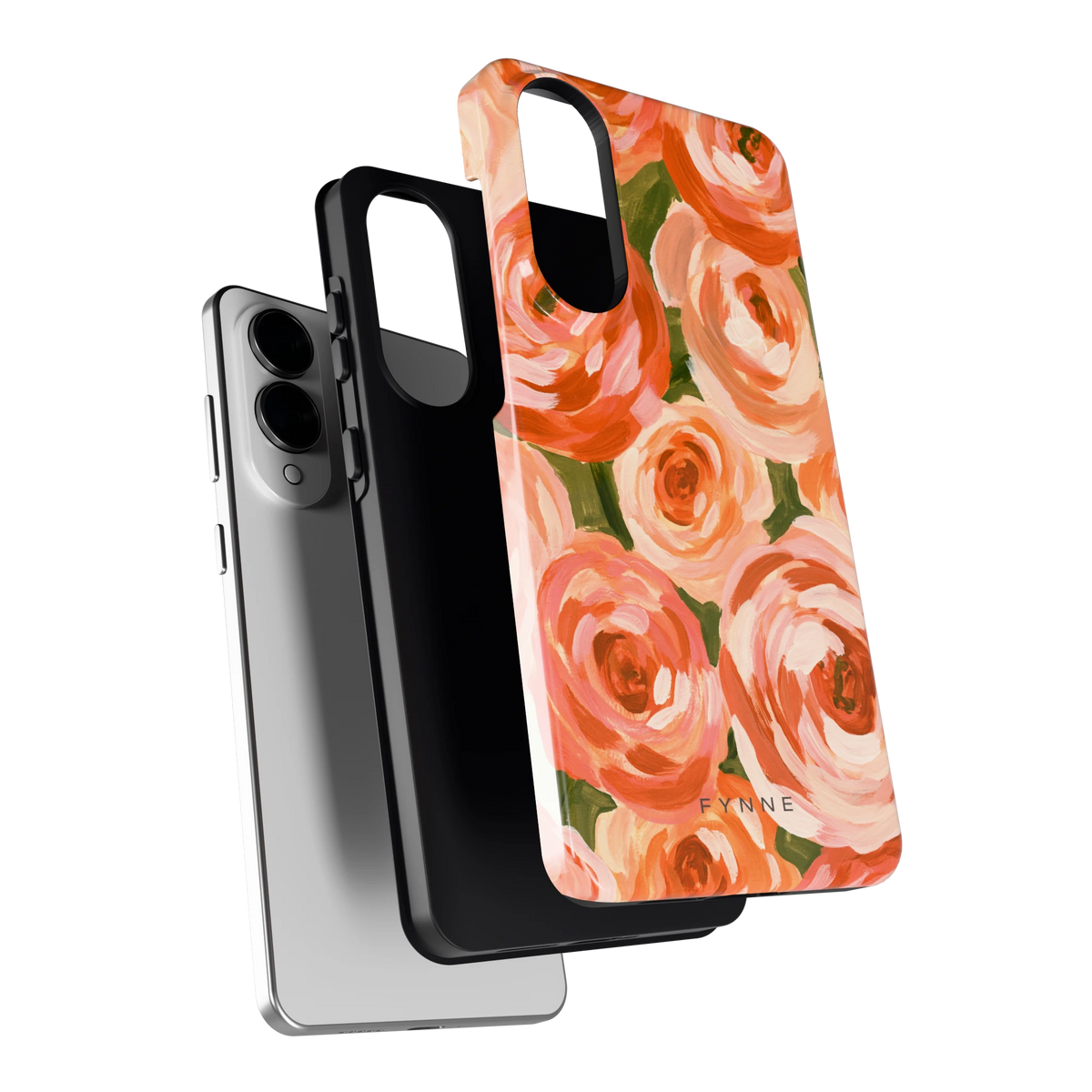 Geschilderde perzikrozen hoesje voor Galaxy S25 Edge, los van de telefoon