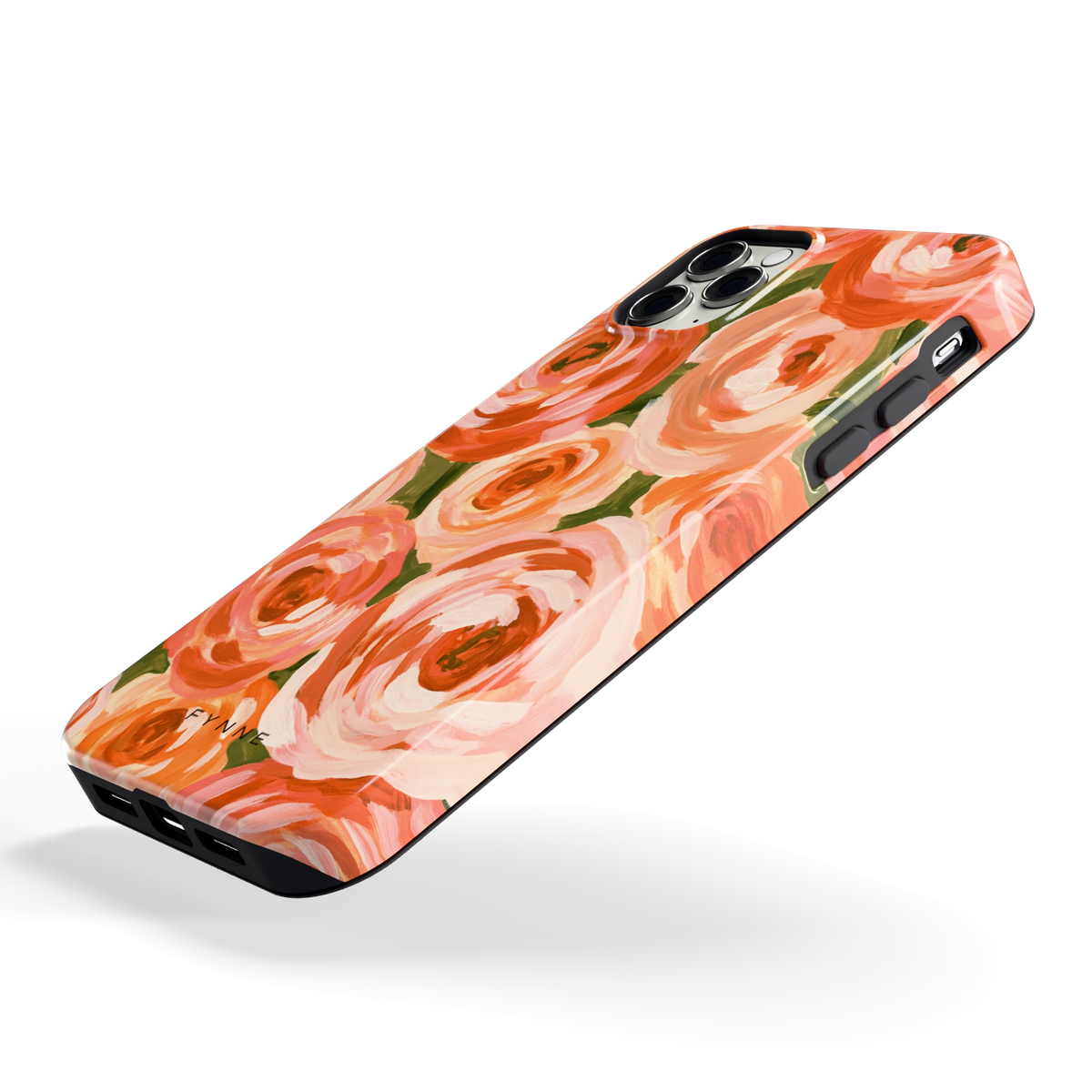 Geschilderde perzikrozen hoesje voor iPhone 11 Pro Max, schuin
