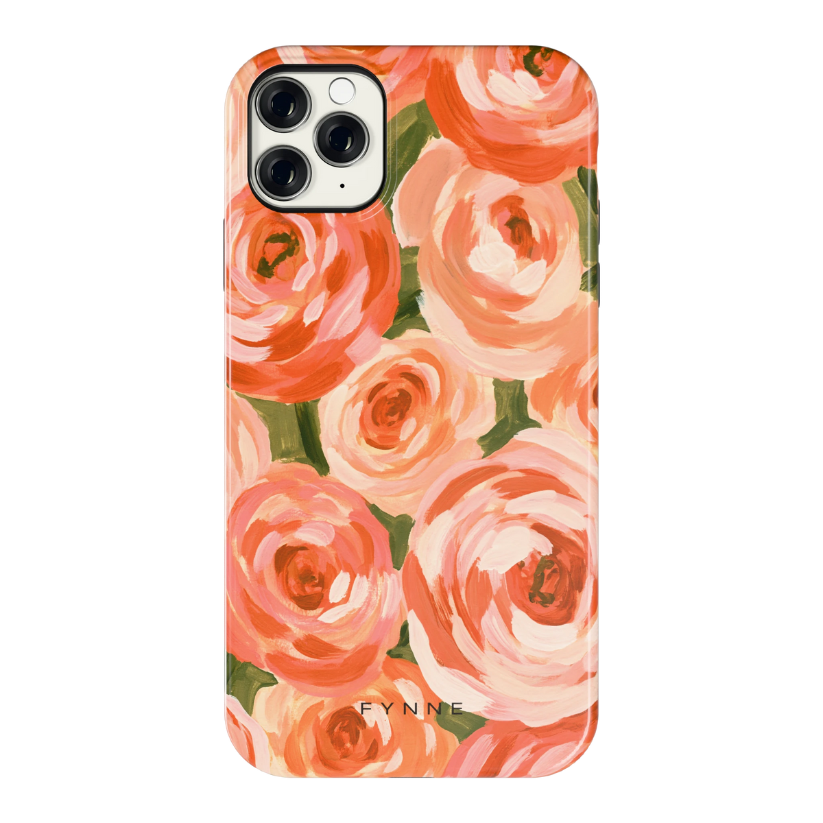Geschilderde perzikrozen hoesje voor iPhone 11 Pro Max, achterkant