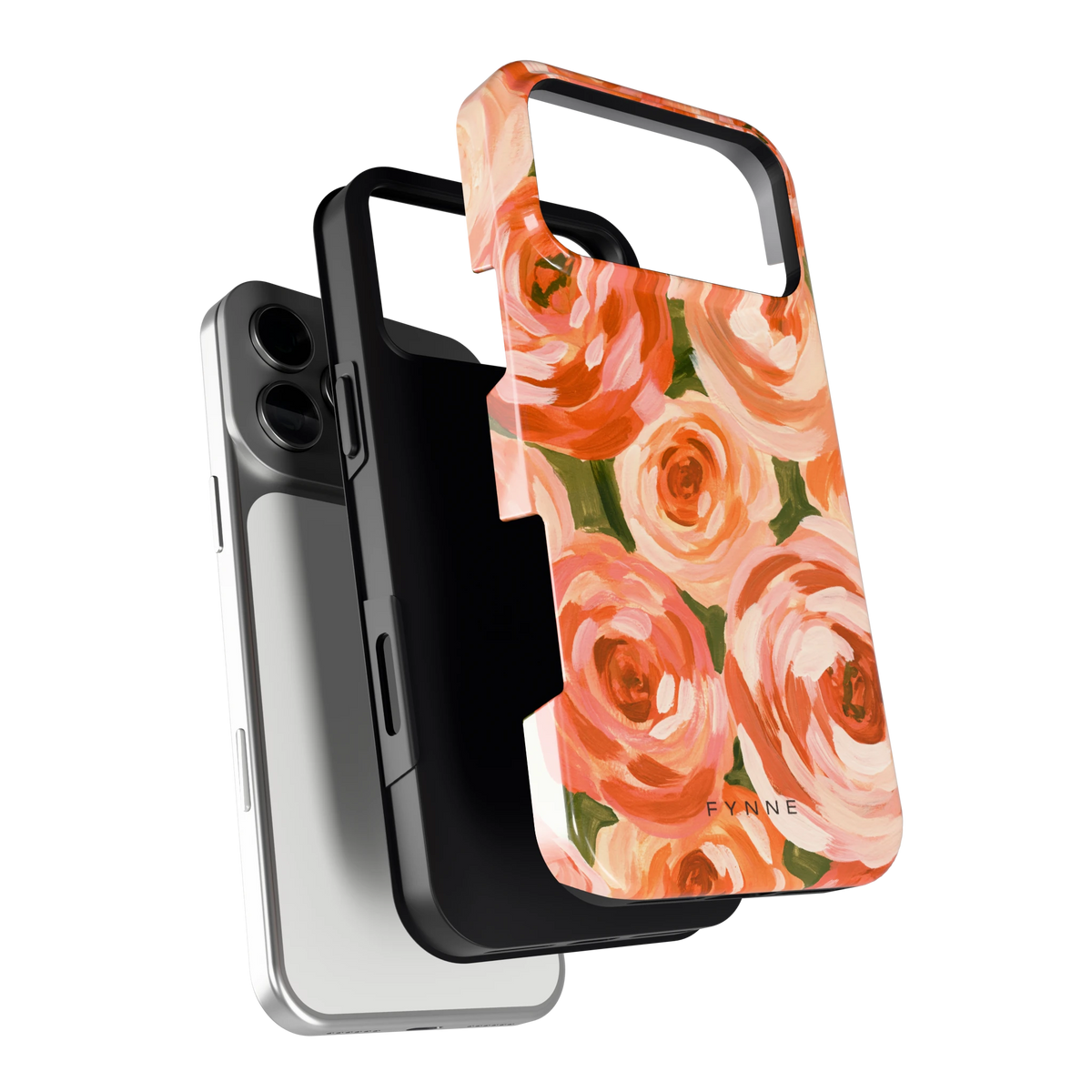Geschilderde perzikrozen hoesje voor iPhone 17 Pro Max, los van de telefoon