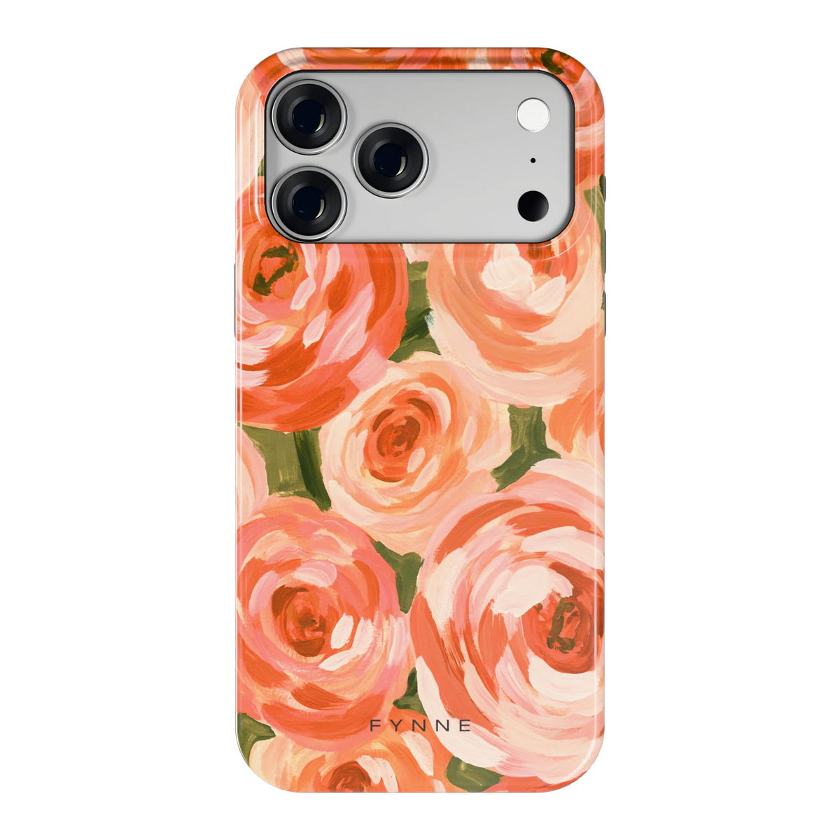 Geschilderde perzikrozen hoesje voor iPhone 18 Pro Max, achterkant