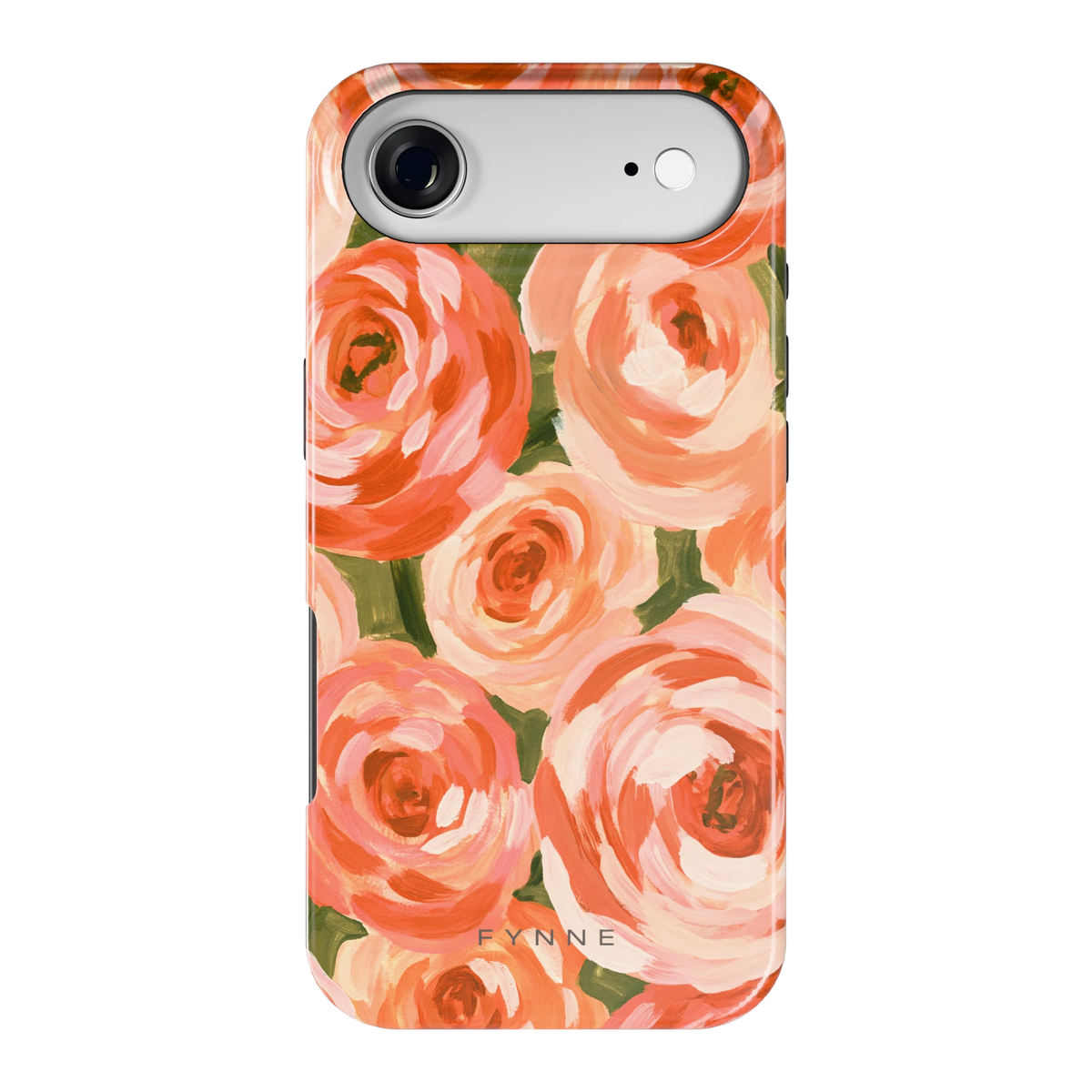 Geschilderde perzikrozen hoesje voor iPhone Air, achterkant