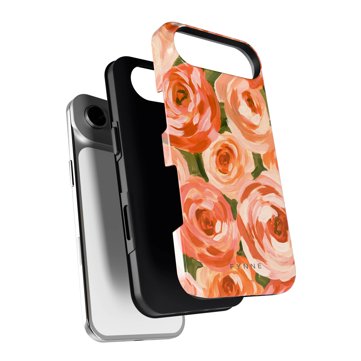 Geschilderde perzikrozen hoesje voor iPhone Air, los van de telefoon