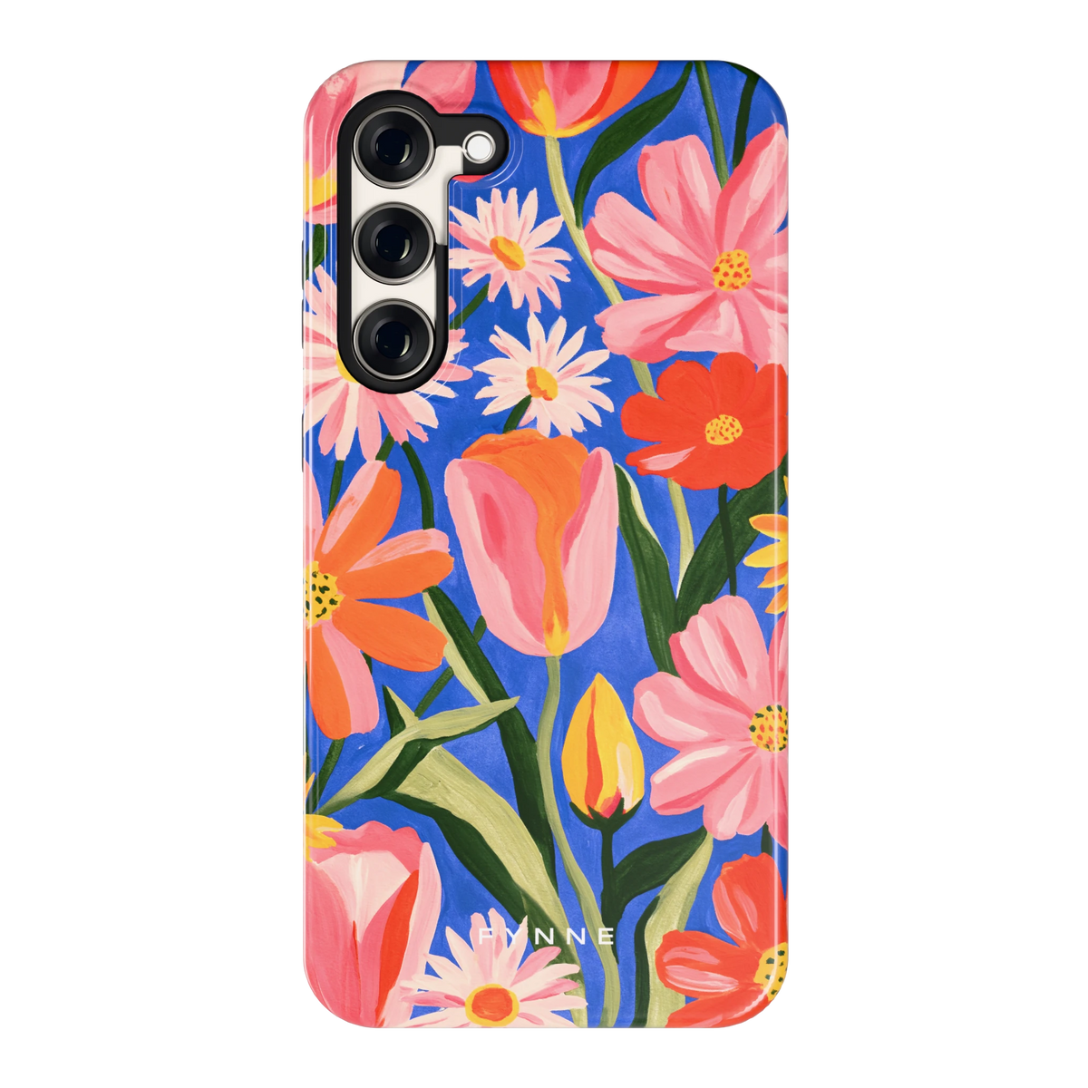 Geschilderde Tulpentuin hoesje voor Galaxy S23+, achterkant