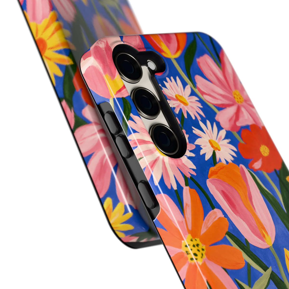 Geschilderde Tulpentuin hoesje voor Galaxy S23+, close-up