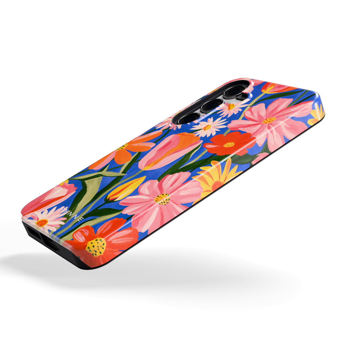 Geschilderde Tulpentuin hoesje voor Galaxy S24, schuin