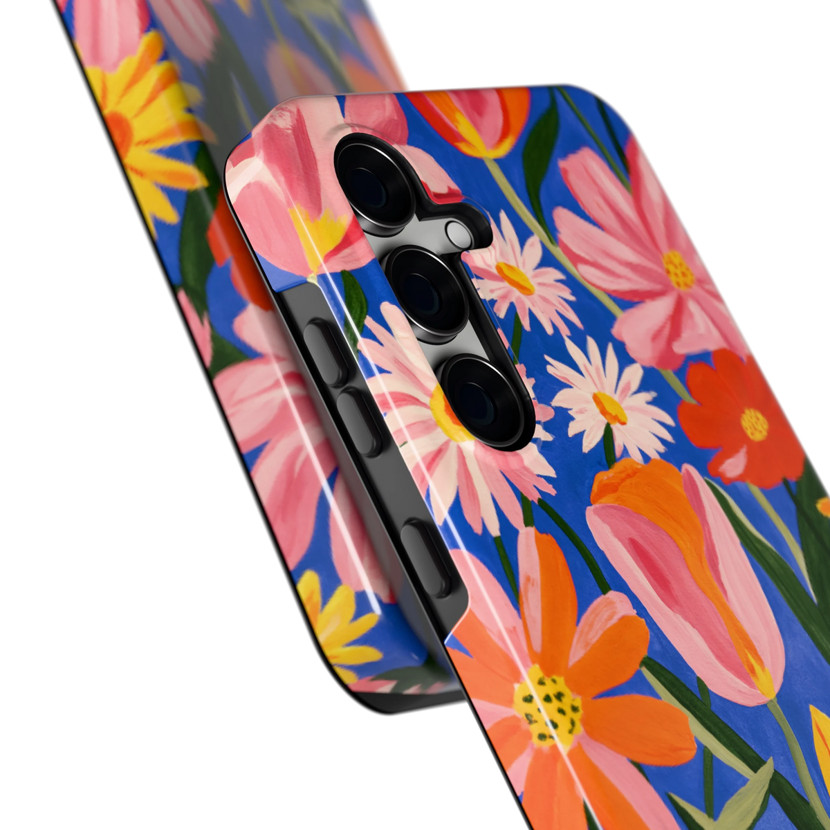 Geschilderde Tulpentuin hoesje voor Galaxy S24 FE, close-up