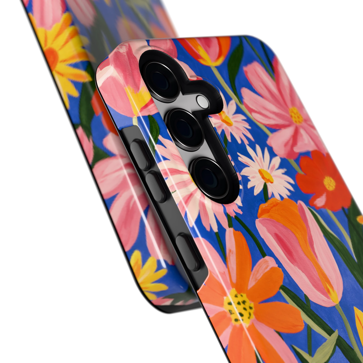 Geschilderde Tulpentuin hoesje voor Galaxy S24, close-up