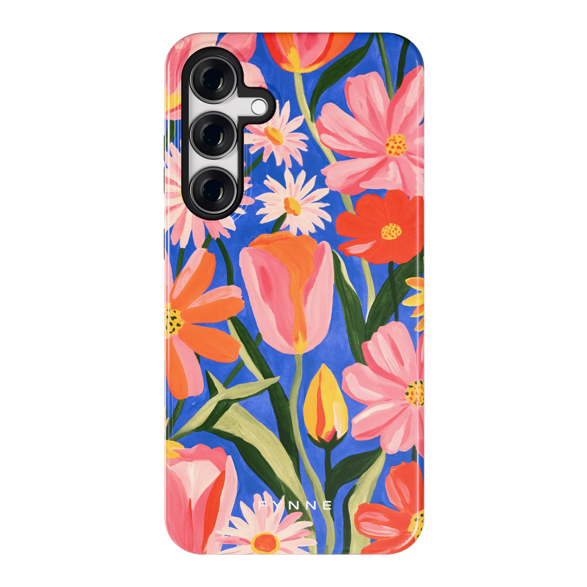 Geschilderde Tulpentuin hoesje voor Galaxy S24+, achterkant