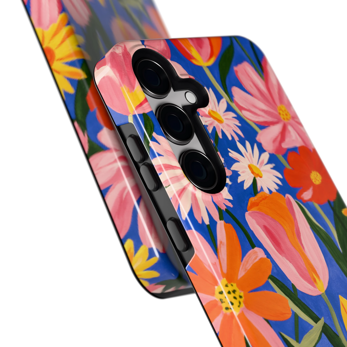 Geschilderde Tulpentuin hoesje voor Galaxy S24+, close-up