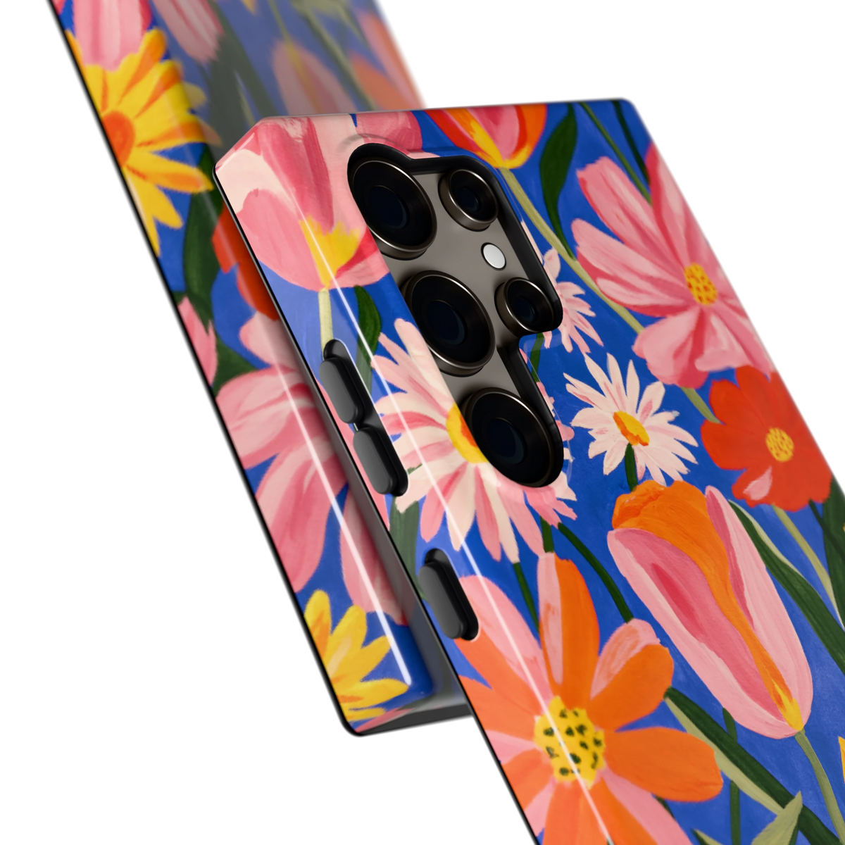 Geschilderde Tulpentuin hoesje voor Galaxy S24 Ultra, close-up
