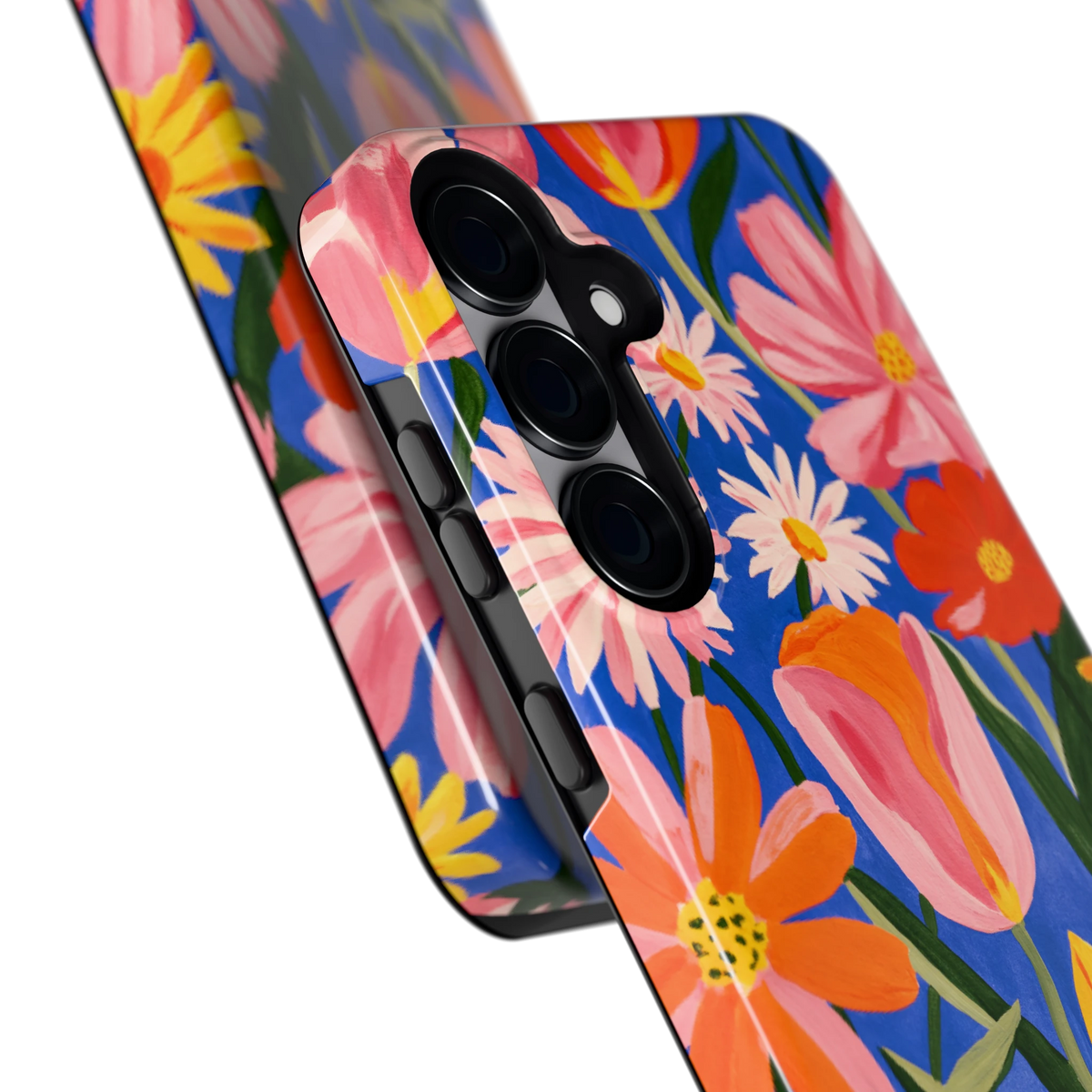 Geschilderde Tulpentuin hoesje voor Galaxy S25+, close-up