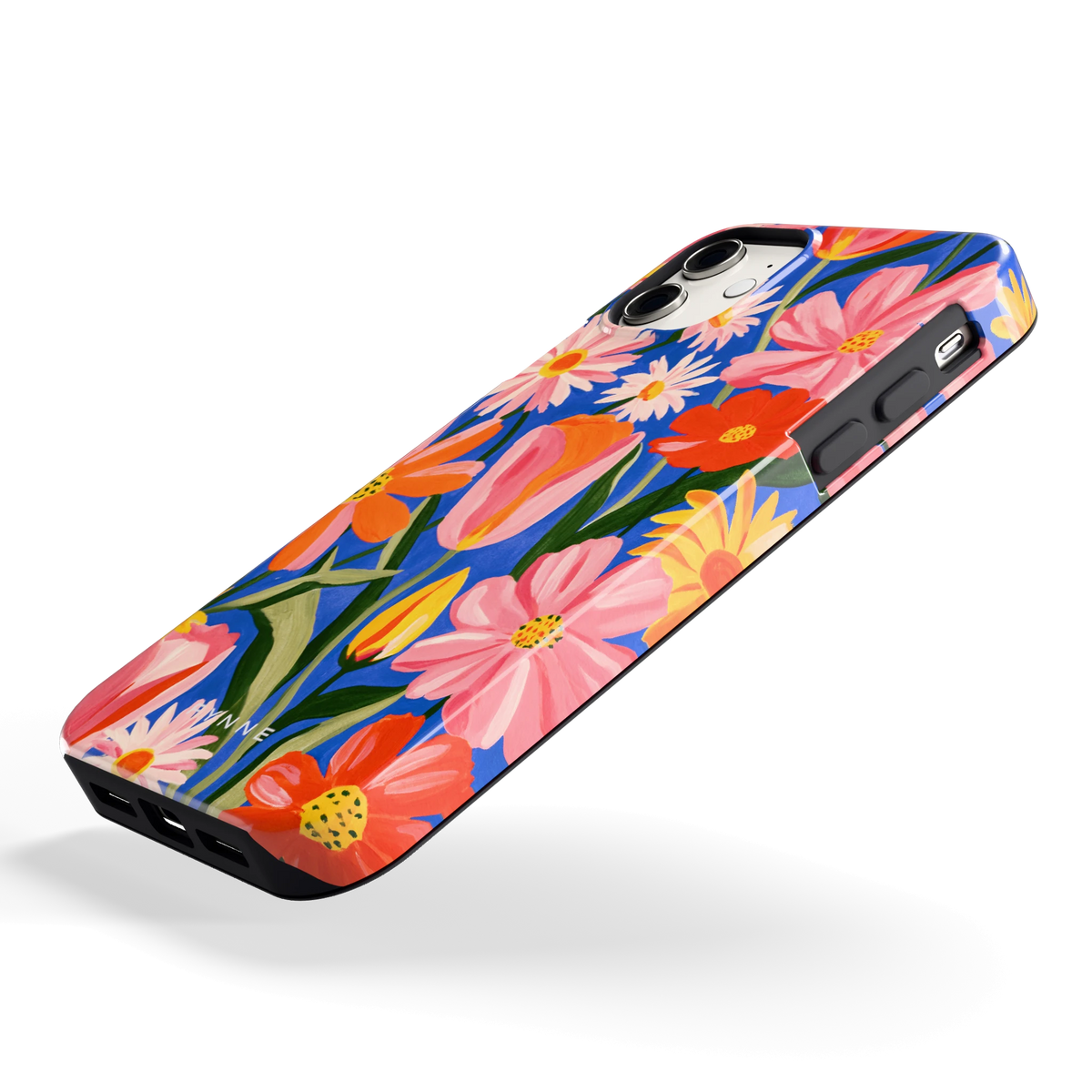 Geschilderde Tulpentuin hoesje voor iPhone 11, schuin