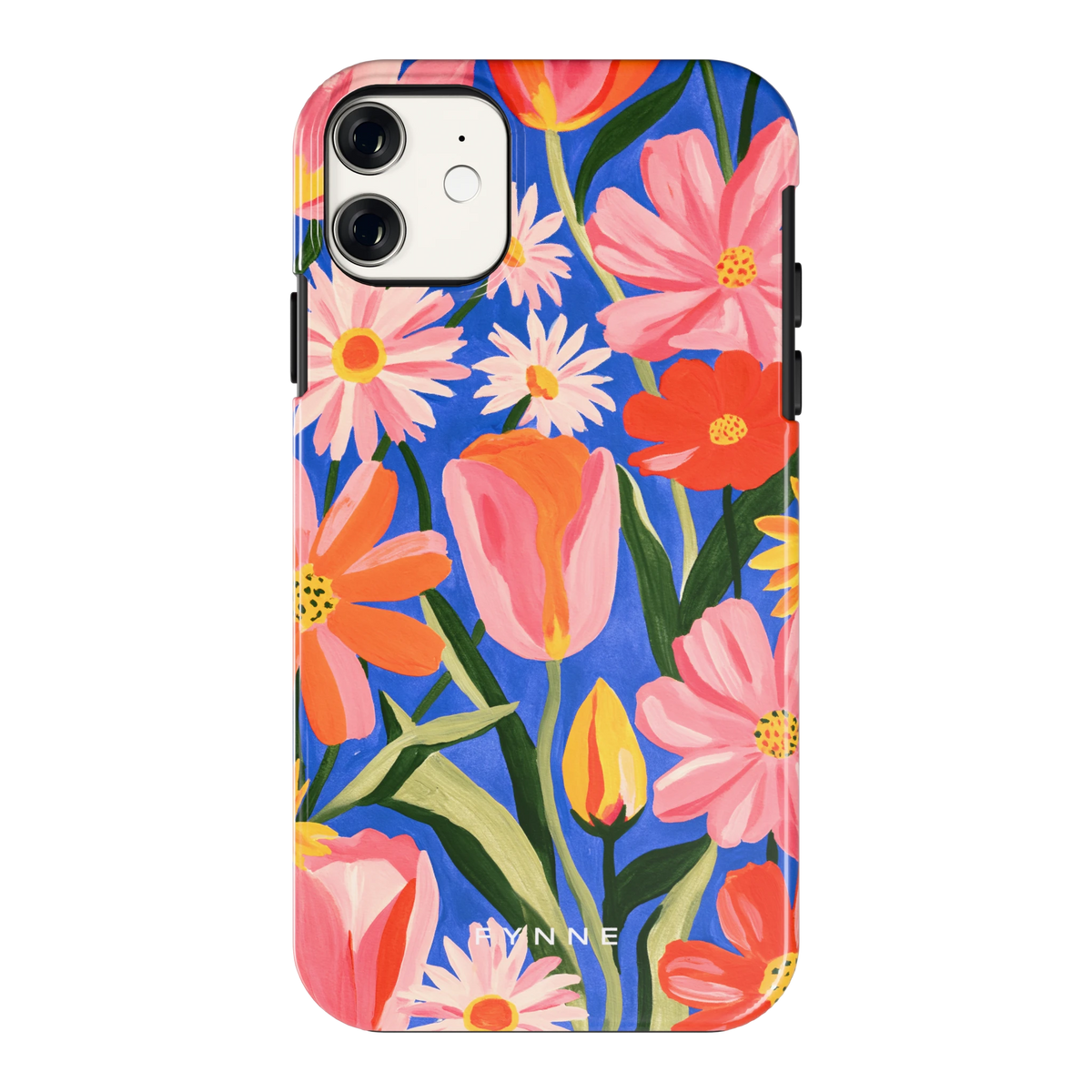 Geschilderde Tulpentuin hoesje voor iPhone 11, achterkant