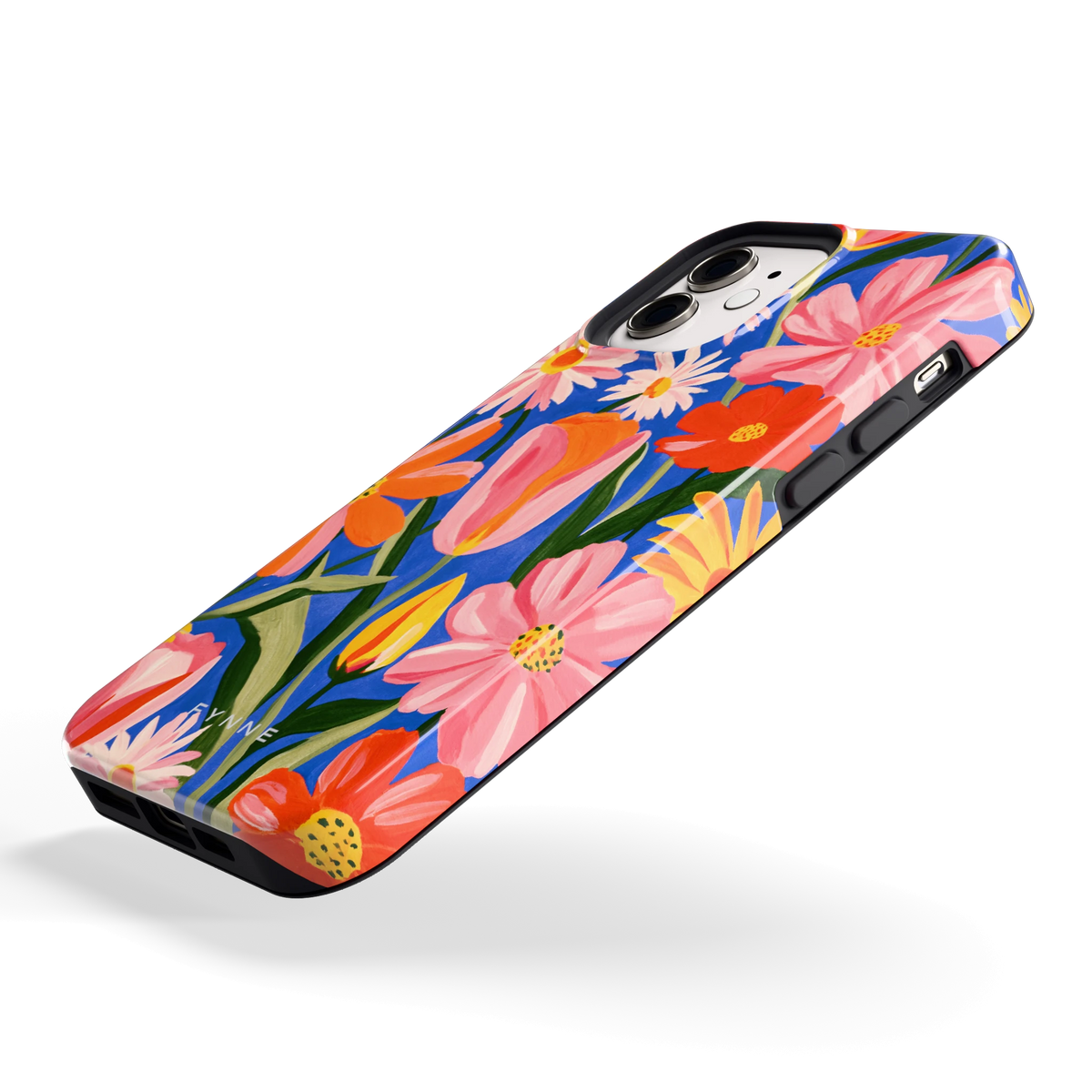 Geschilderde Tulpentuin hoesje voor iPhone 12, schuin
