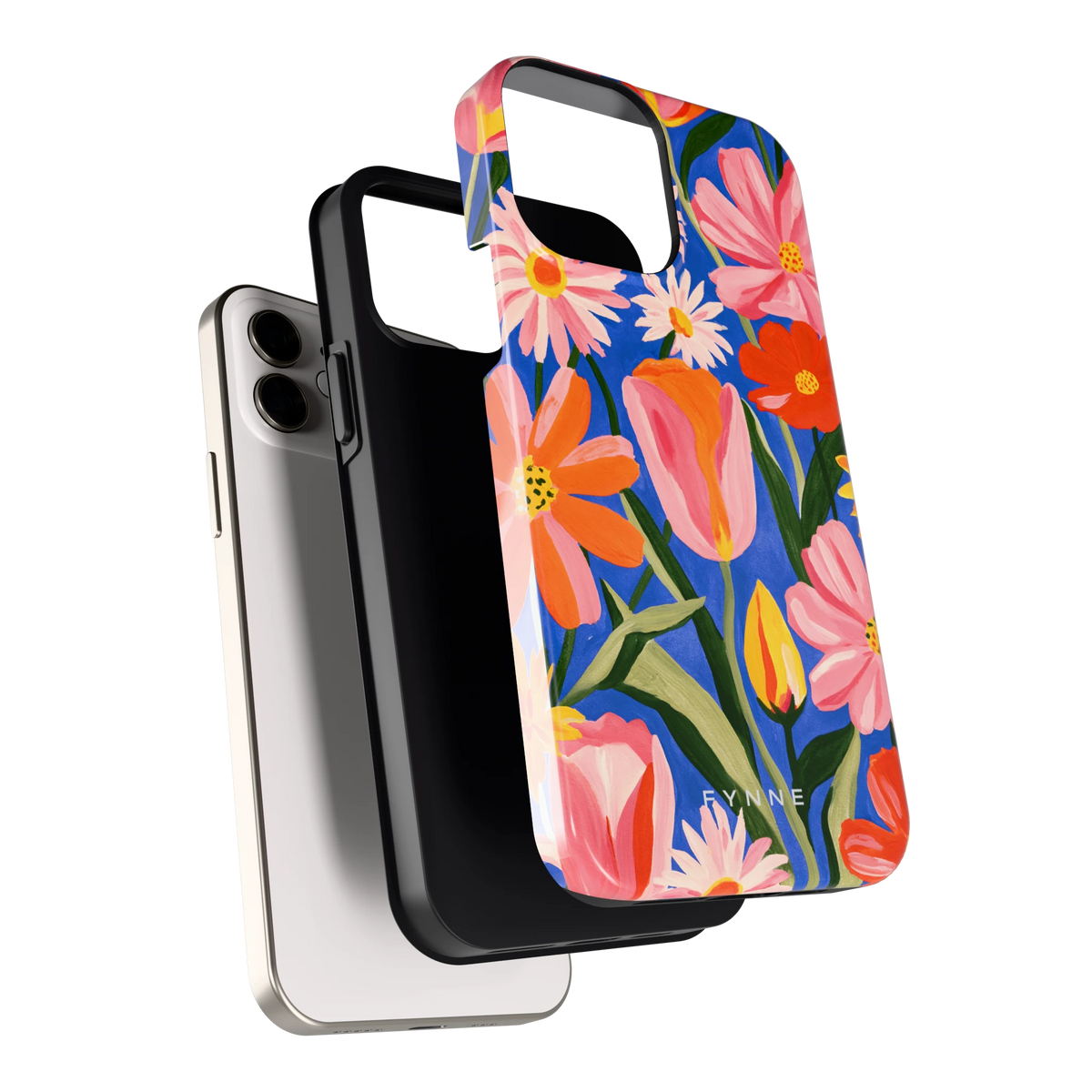 Geschilderde Tulpentuin hoesje voor iPhone 12, los van de telefoon