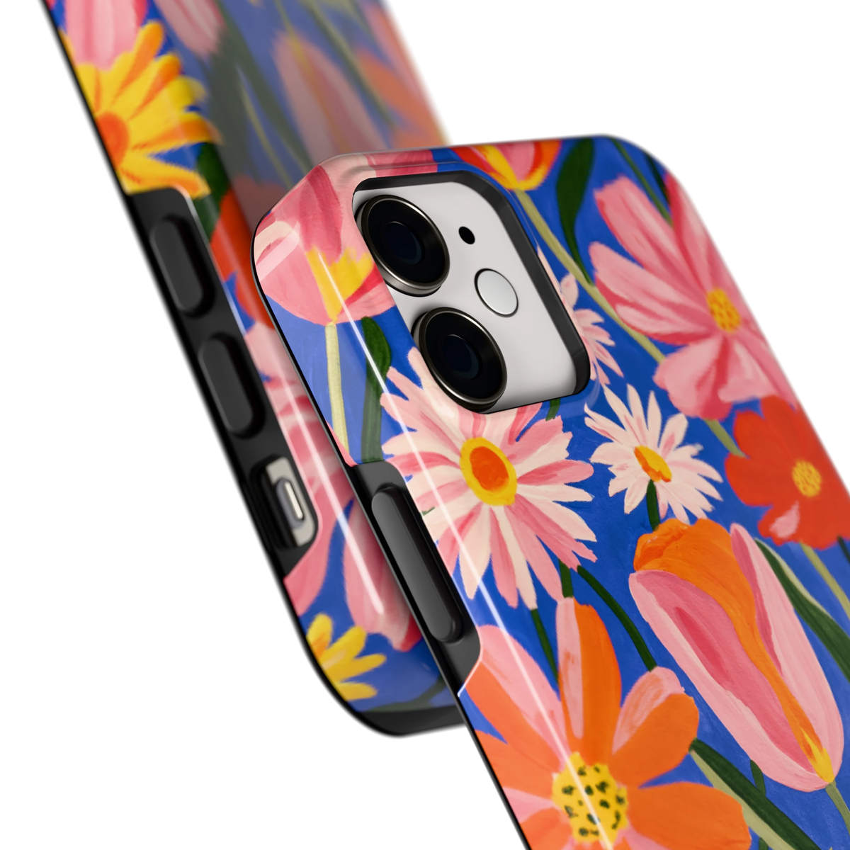 Geschilderde Tulpentuin hoesje voor iPhone 12 mini, close-up