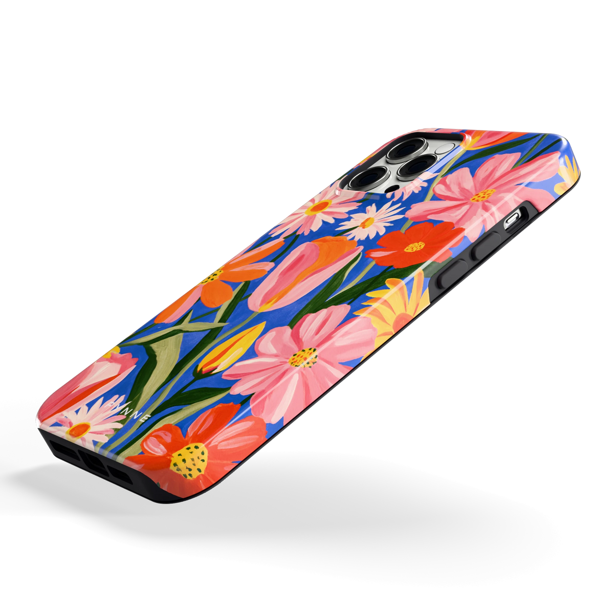 Geschilderde Tulpentuin hoesje voor iPhone 12 Pro Max, schuin