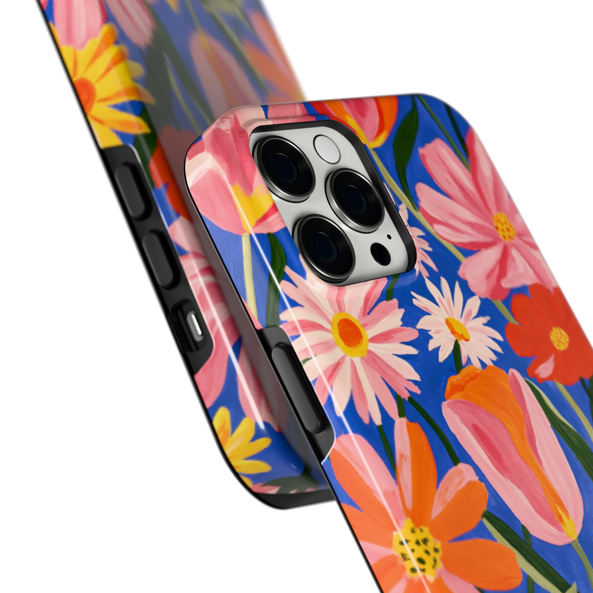 Geschilderde Tulpentuin hoesje voor iPhone 12 Pro Max, close-up