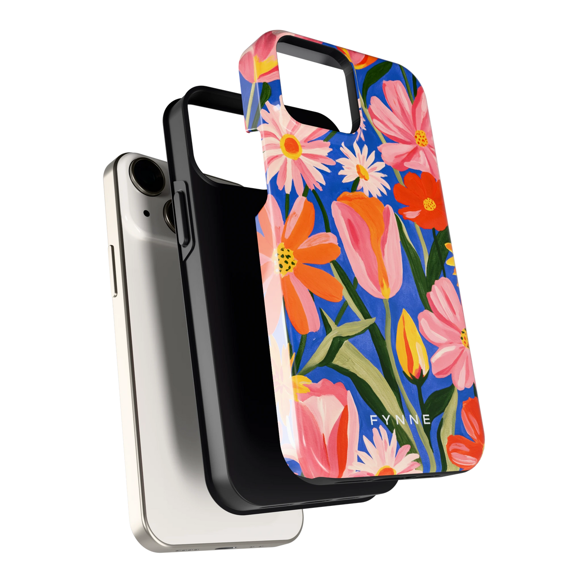 Geschilderde Tulpentuin hoesje voor iPhone 13 mini, los van de telefoon