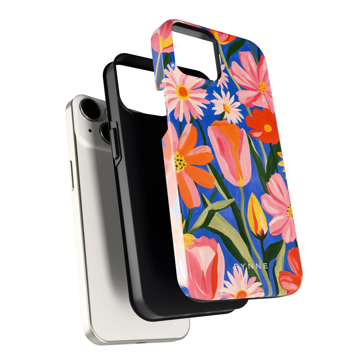 Geschilderde Tulpentuin hoesje voor iPhone 14, los van de telefoon