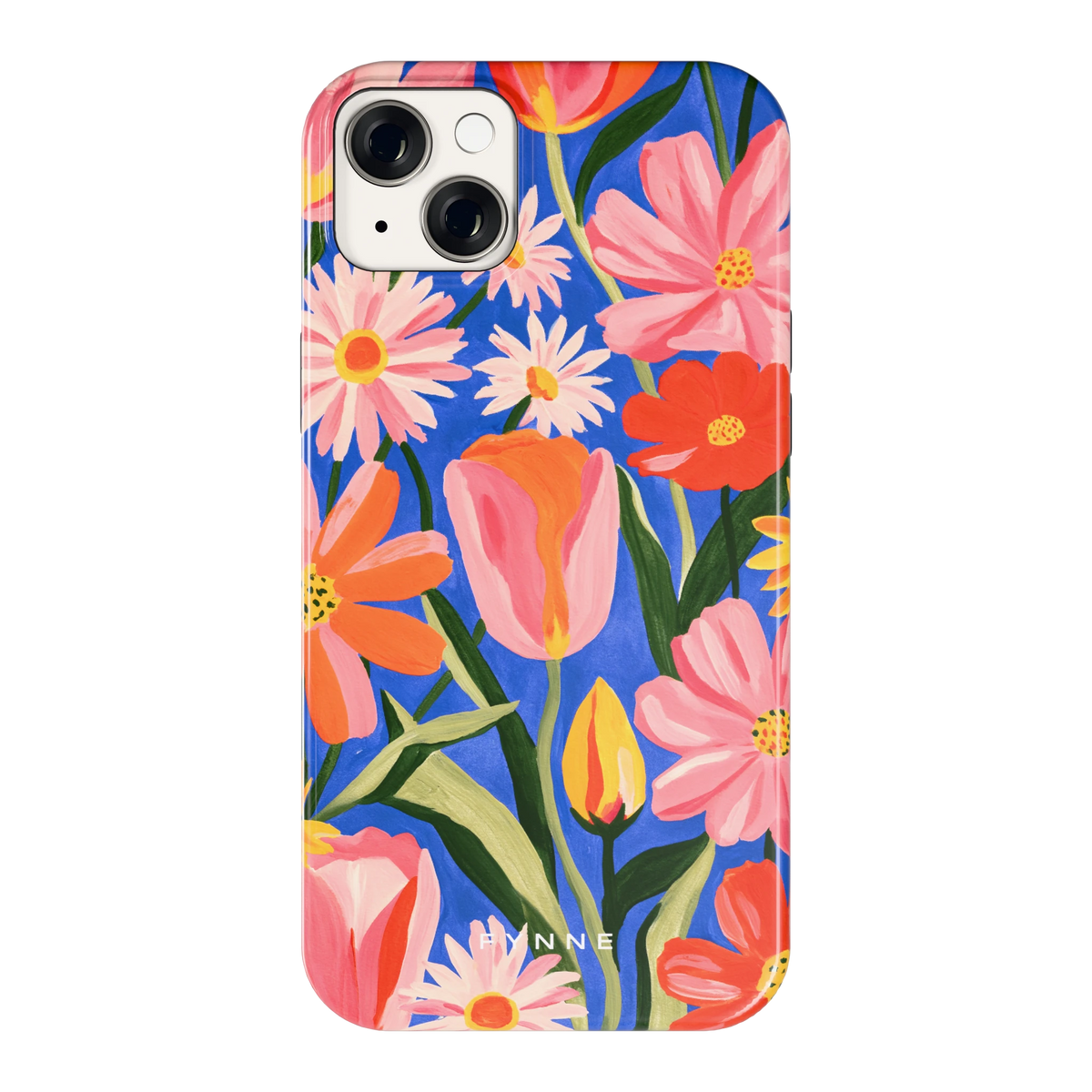 Geschilderde Tulpentuin hoesje voor iPhone 14 Plus, achterkant