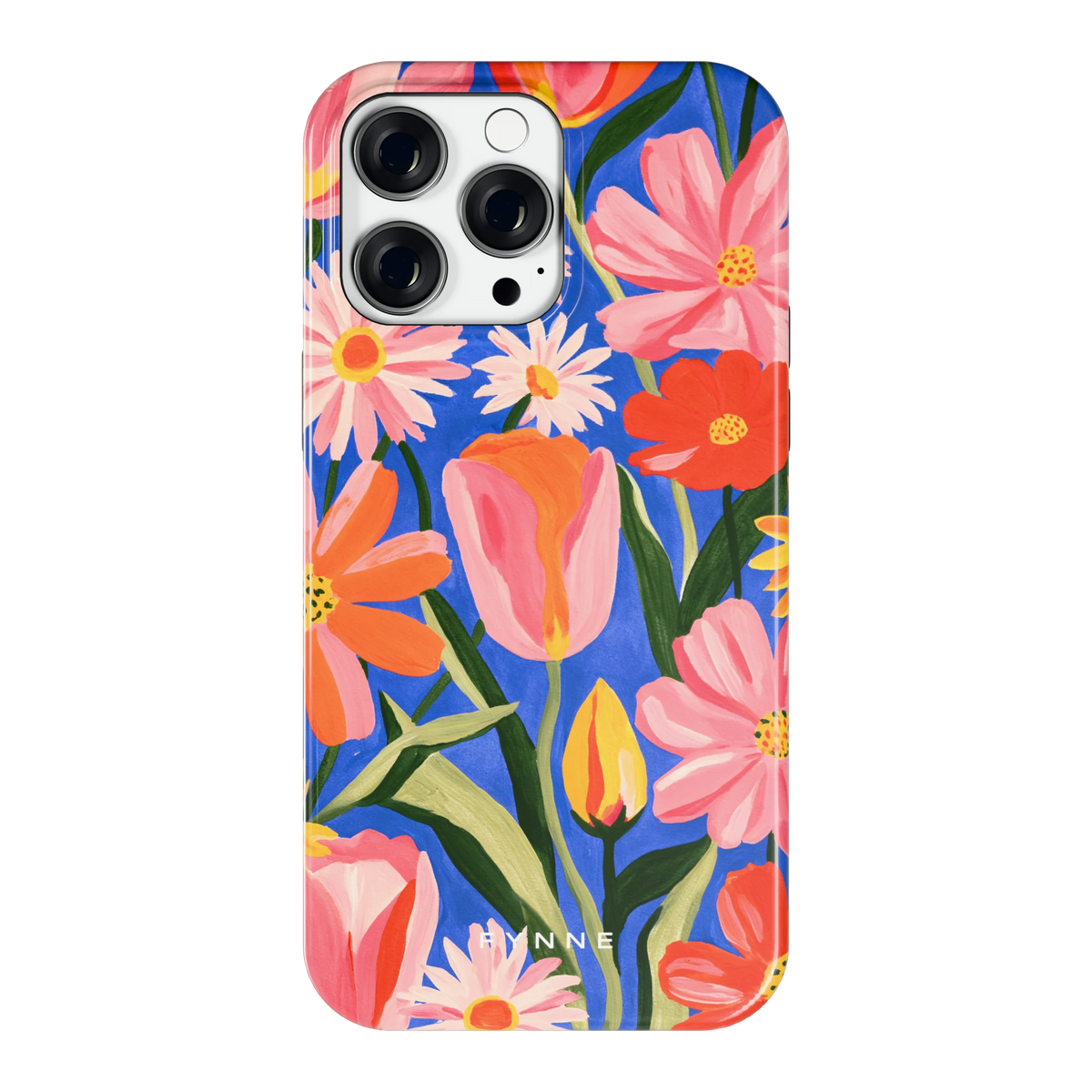 Geschilderde Tulpentuin hoesje voor iPhone 14 Pro Max, achterkant