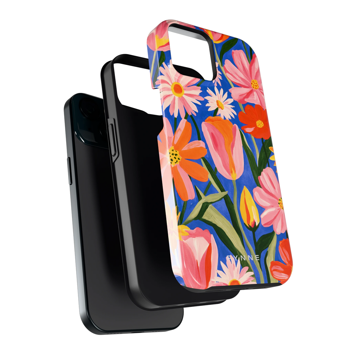 Geschilderde Tulpentuin hoesje voor iPhone 15, los van de telefoon