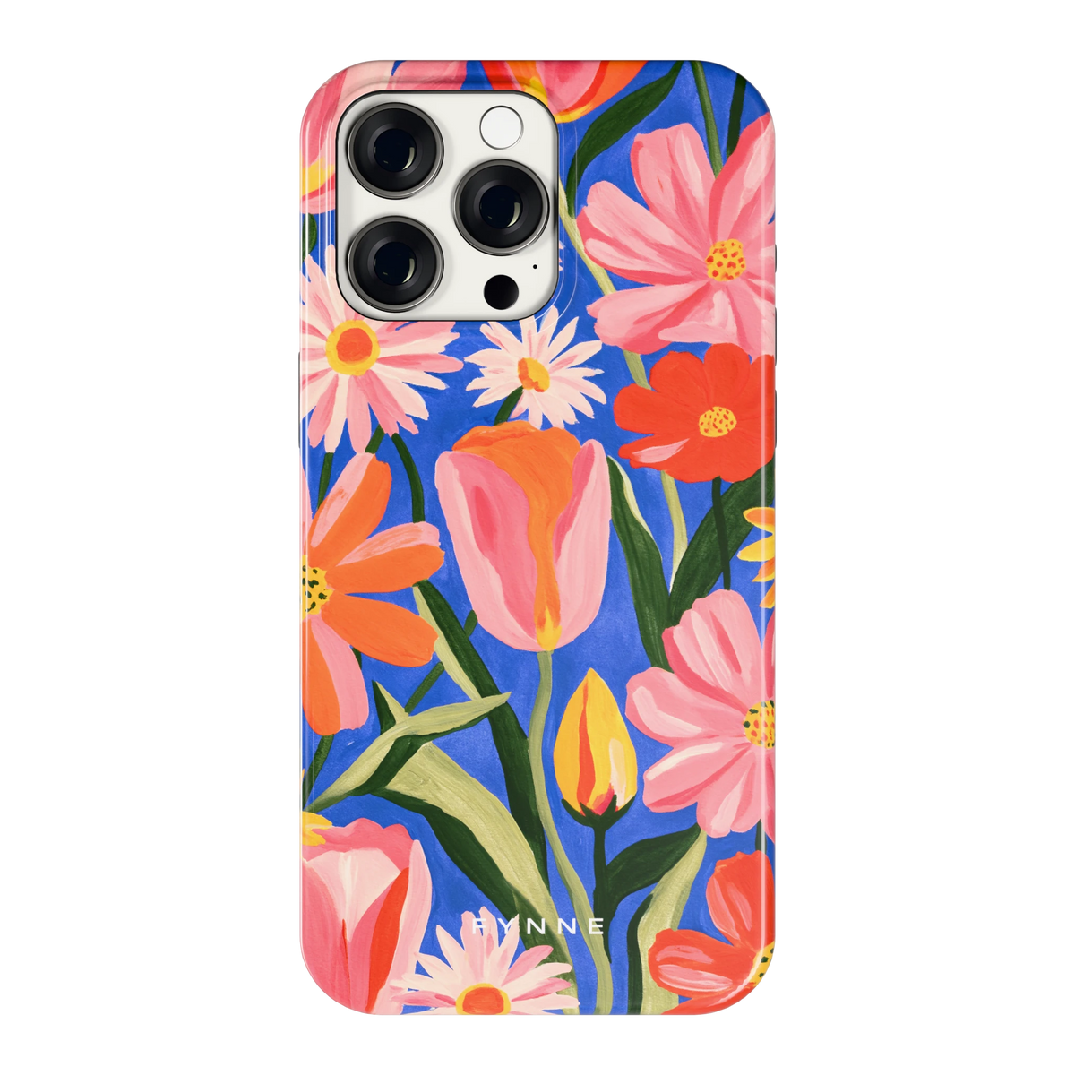 Geschilderde Tulpentuin hoesje voor iPhone 15 Pro Max, achterkant