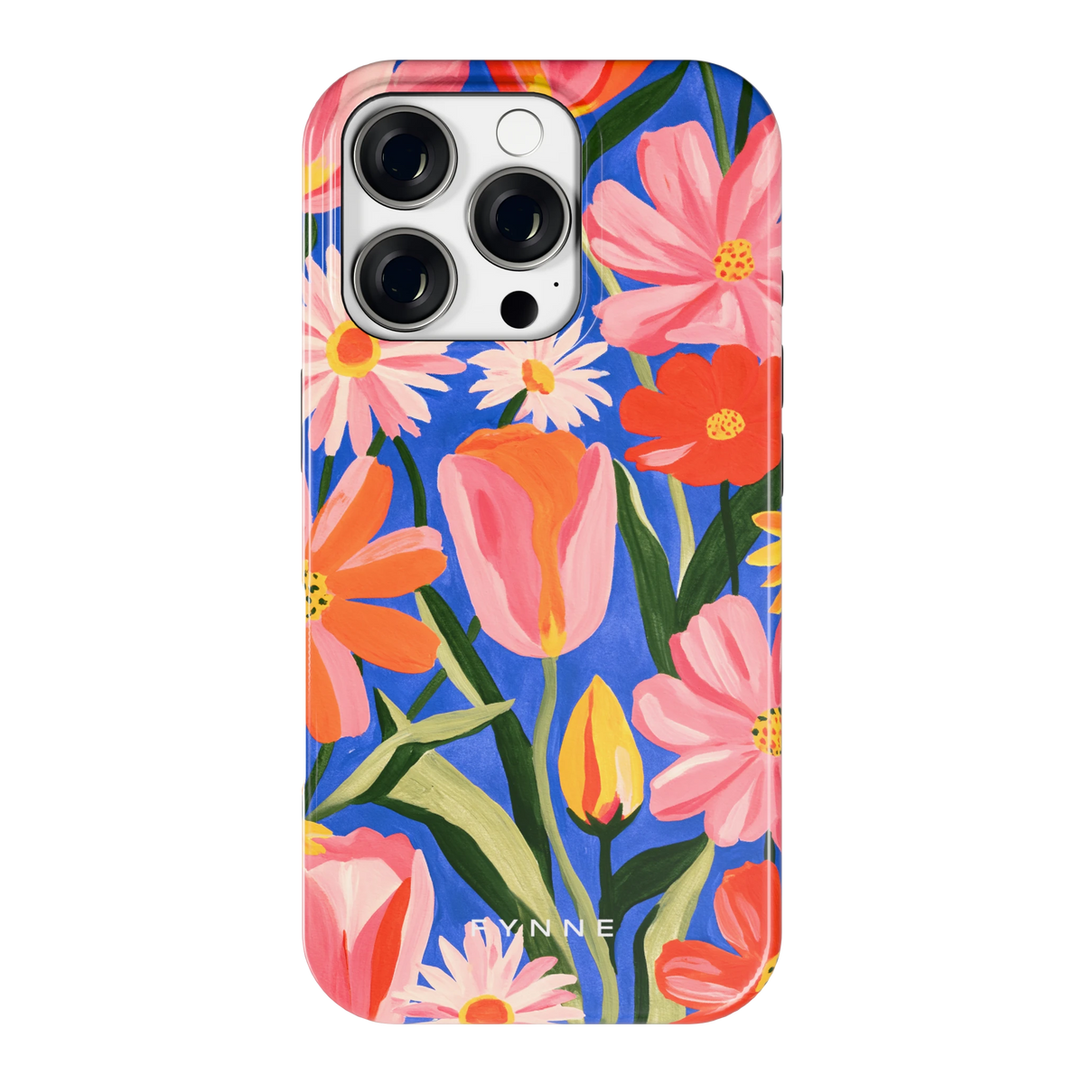Geschilderde Tulpentuin hoesje voor iPhone 16 Pro, achterkant