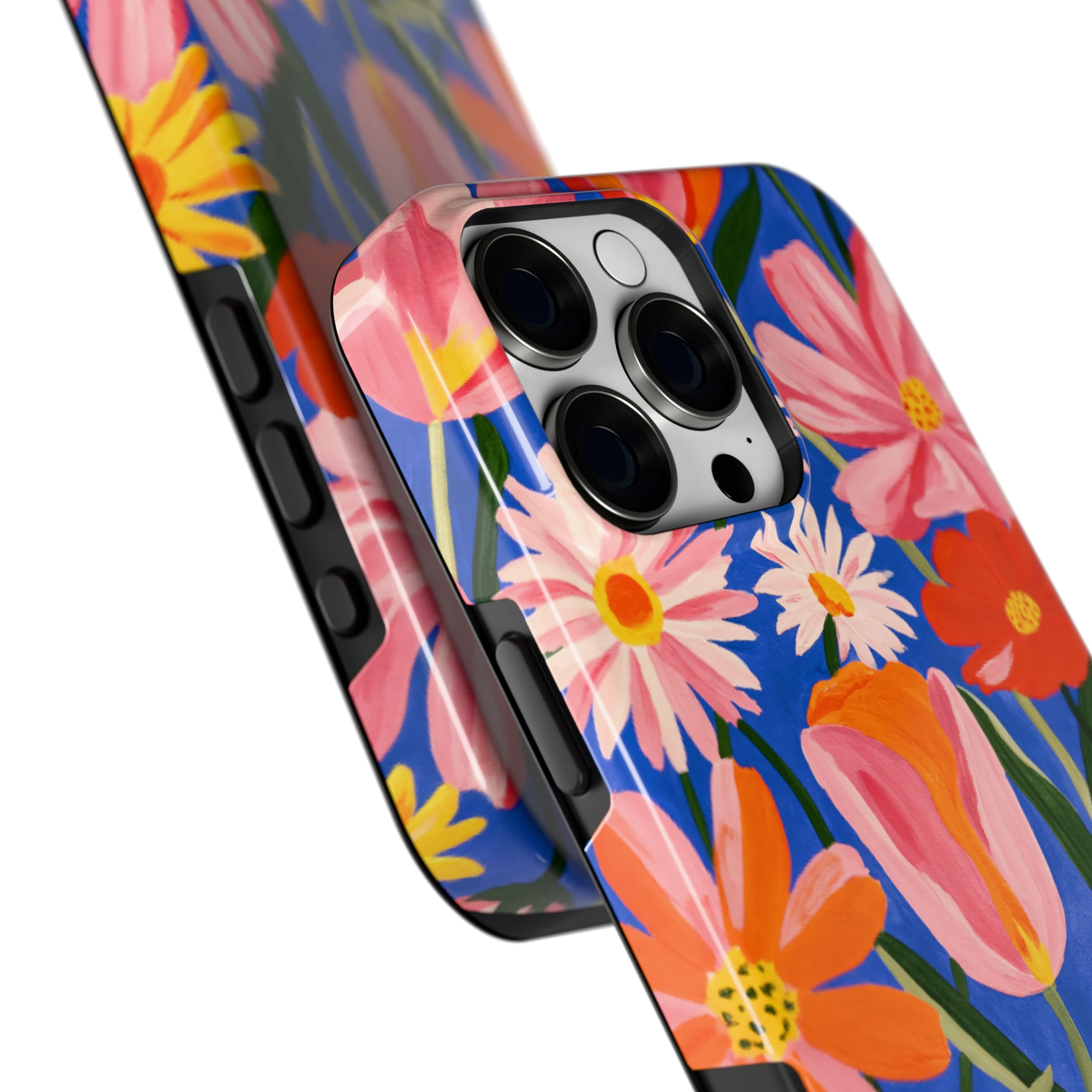 Geschilderde Tulpentuin hoesje voor iPhone 16 Pro Max, close-up