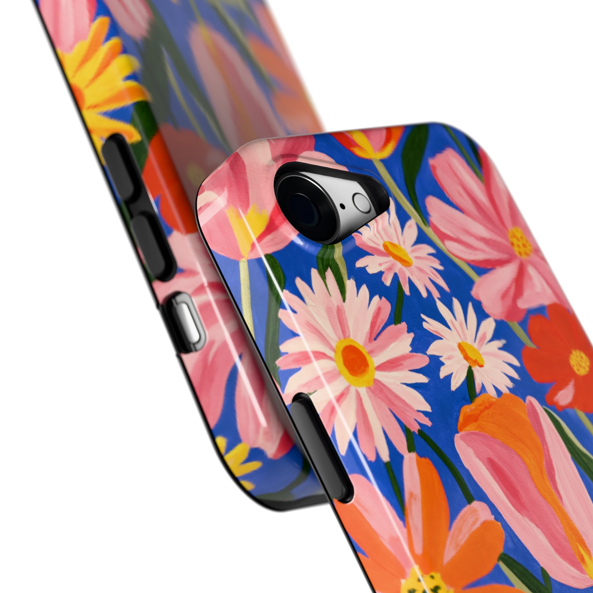 Geschilderde Tulpentuin hoesje voor iPhone 16e, close-up