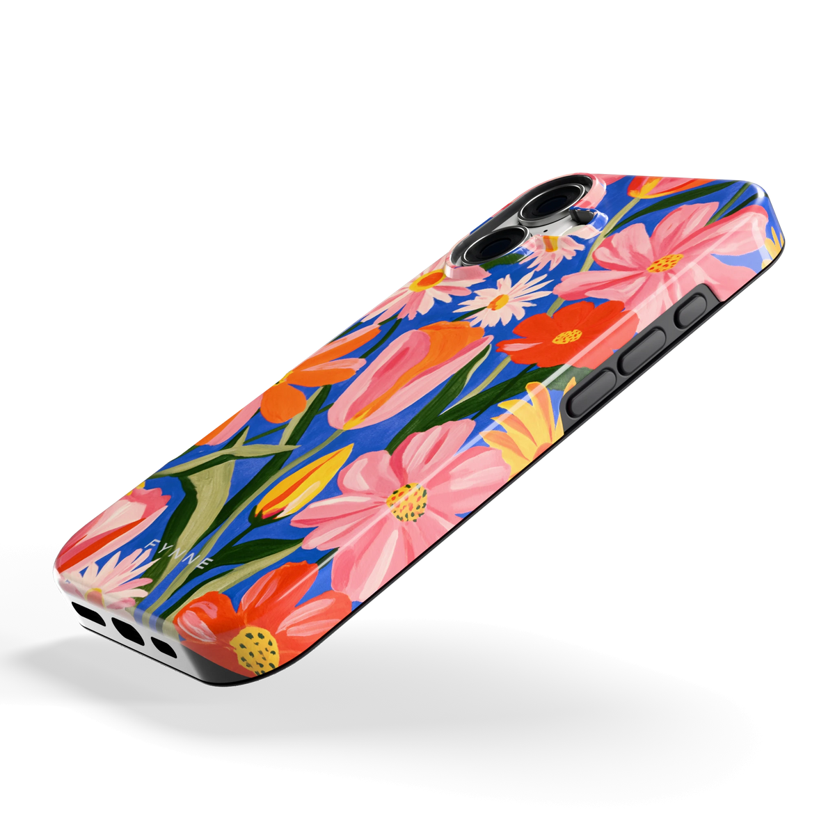 Geschilderde Tulpentuin hoesje voor iPhone 17, schuin