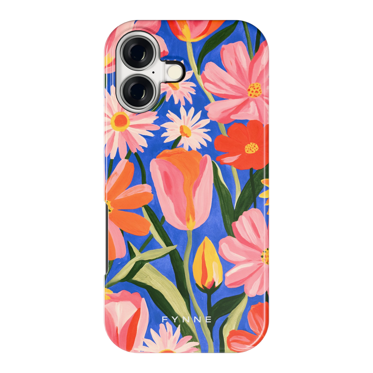 Geschilderde Tulpentuin hoesje voor iPhone 17, achterkant