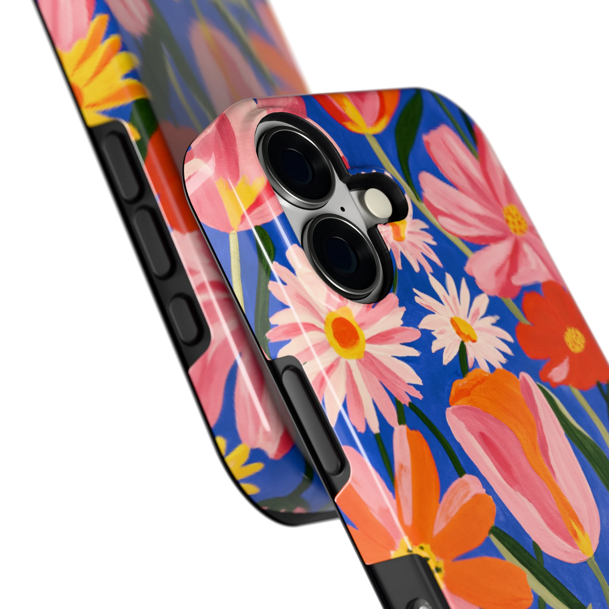 Geschilderde Tulpentuin hoesje voor iPhone 17, close-up