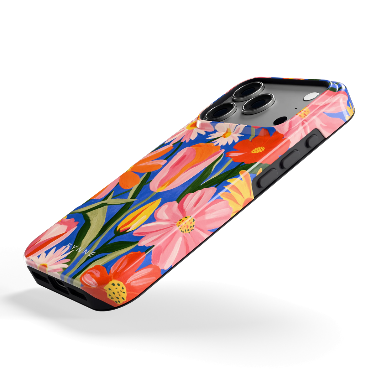 Geschilderde Tulpentuin hoesje voor iPhone 17 Pro, schuin