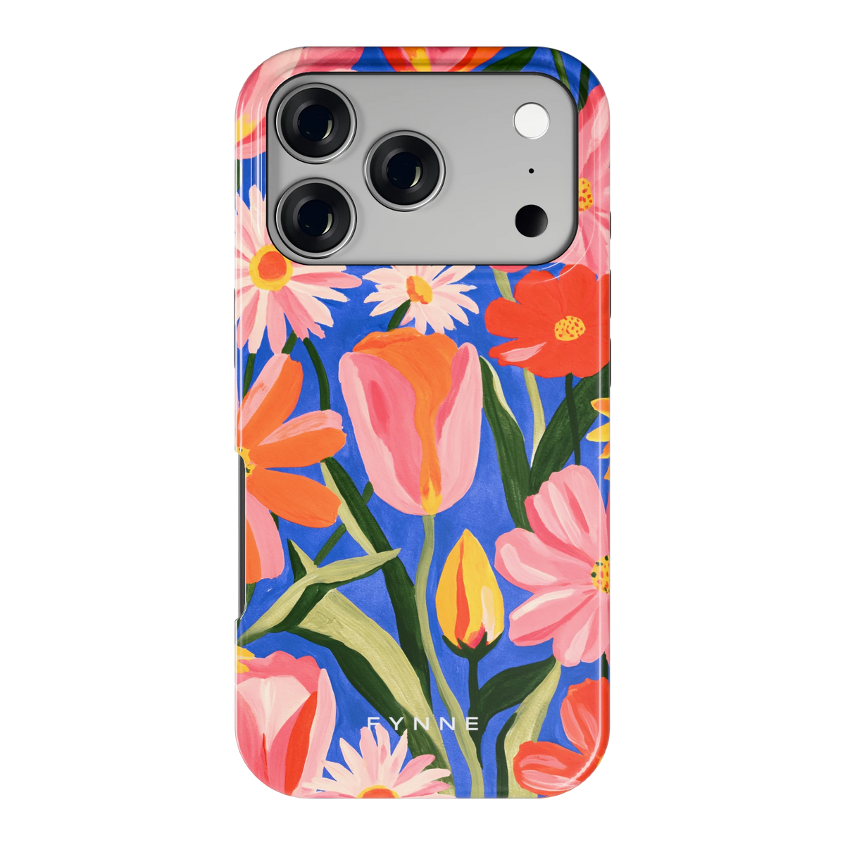 Geschilderde Tulpentuin hoesje voor iPhone 17 Pro, achterkant