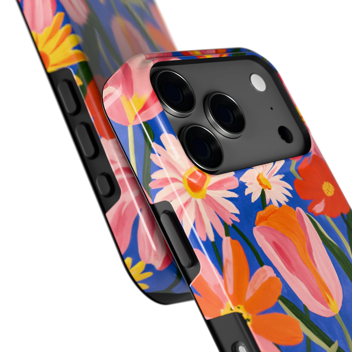 Geschilderde Tulpentuin hoesje voor iPhone 17 Pro, close-up