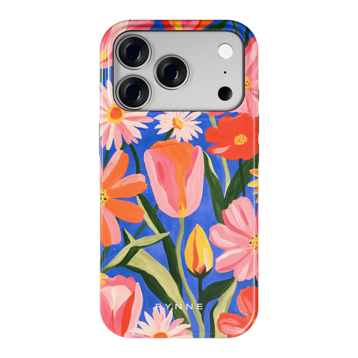 Geschilderde Tulpentuin hoesje voor iPhone 18 Pro, achterkant