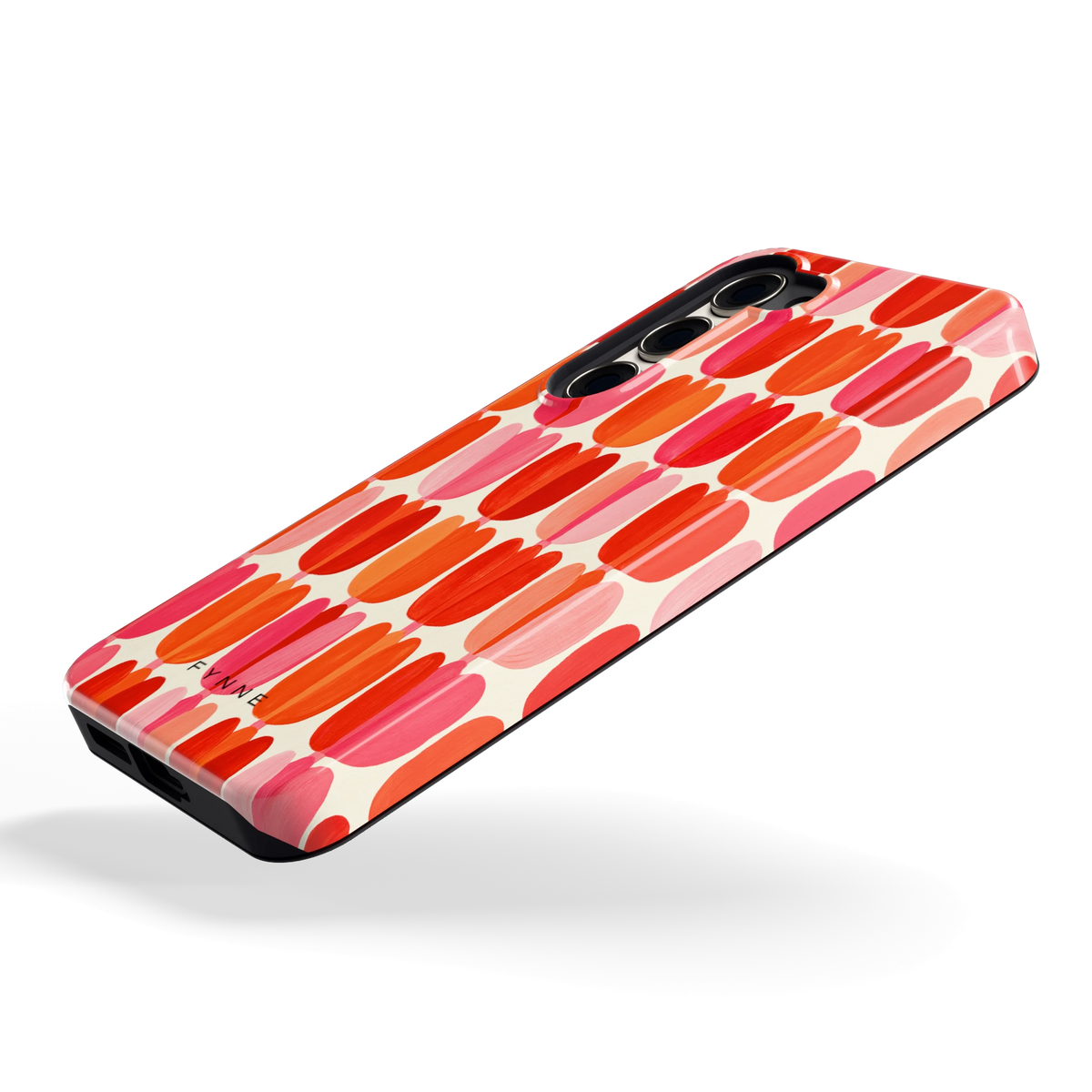 Geschilderde tulpenrijen hoesje voor Galaxy S23, schuin