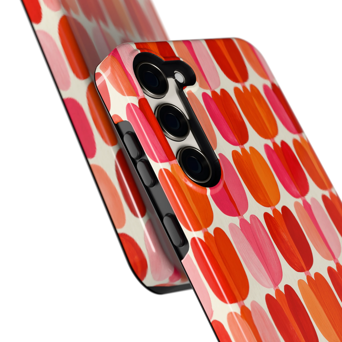Geschilderde tulpenrijen hoesje voor Galaxy S23+, close-up