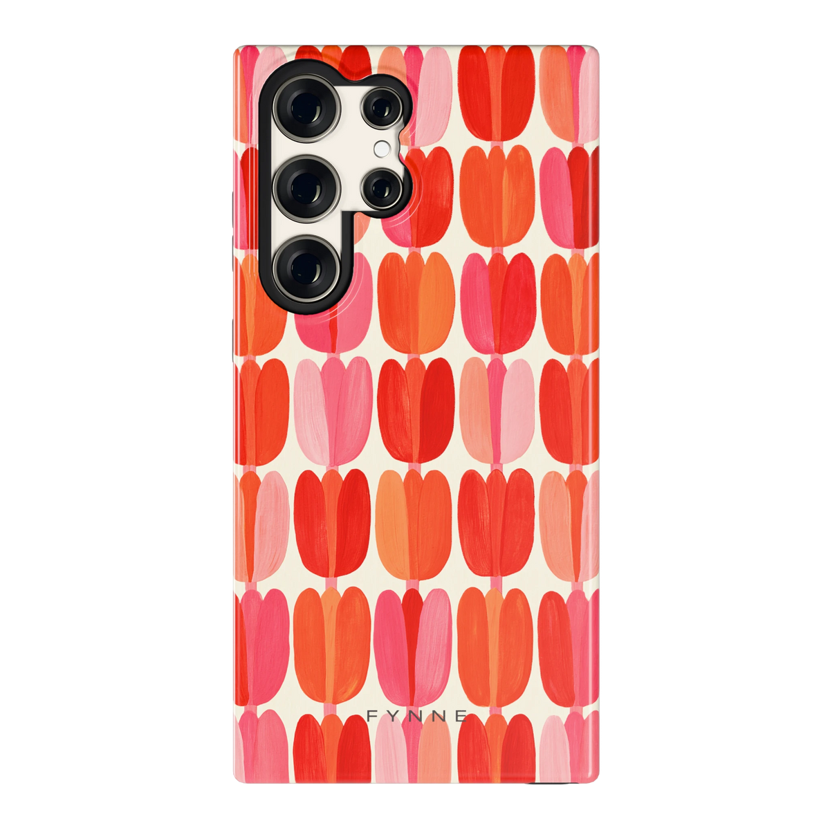 Geschilderde tulpenrijen hoesje voor Galaxy S23 Ultra, achterkant
