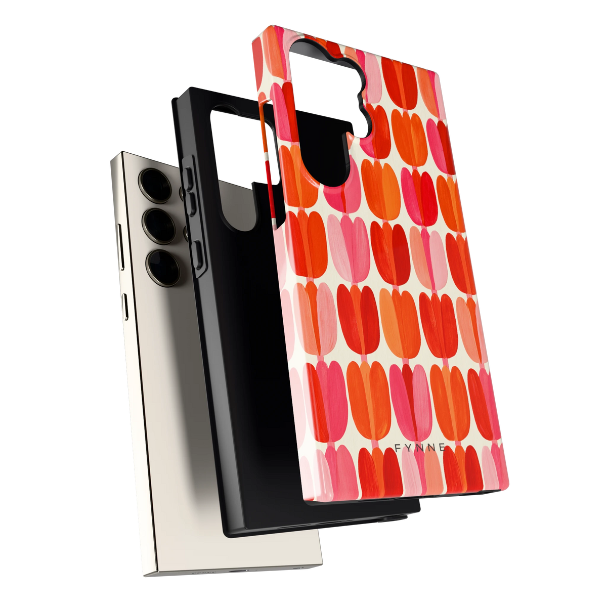 Geschilderde tulpenrijen hoesje voor Galaxy S23 Ultra, los van de telefoon