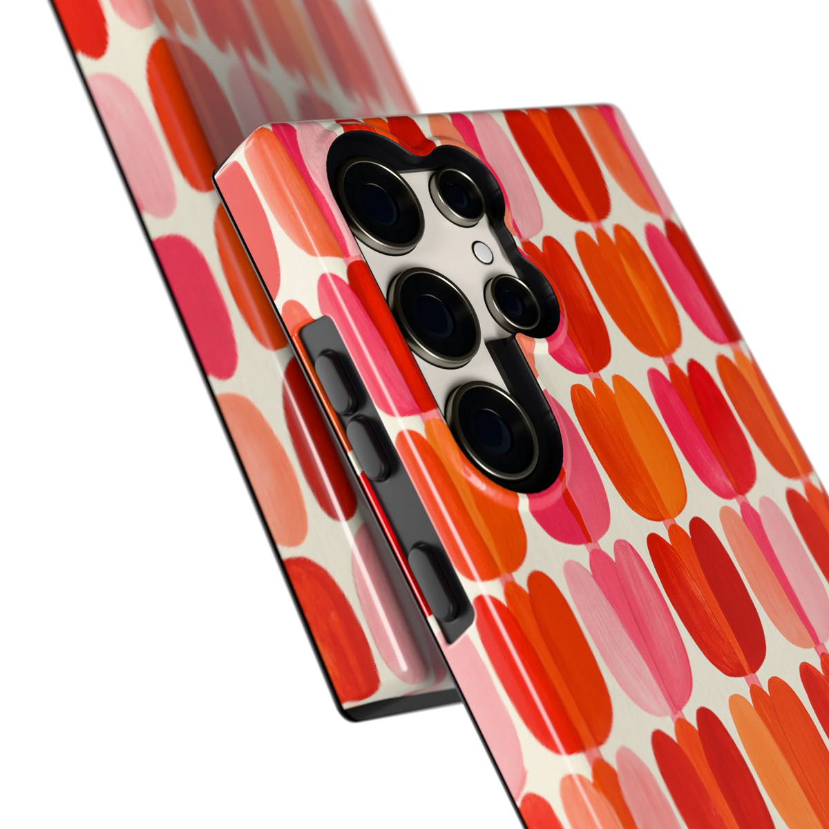 Geschilderde tulpenrijen hoesje voor Galaxy S23 Ultra, close-up